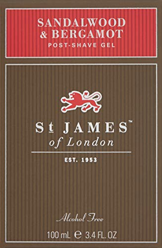 St James of London Sandalwood & Bergamot Post Shave Gel, 3.4 Fl Oz