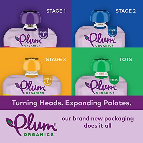 Plum Organics | Stage 2 | Organic Baby Food Meals [6+ Months] | Fruit & Veggie Variety Pack | 3.5 Ounce Pouch (Pack Of 18)