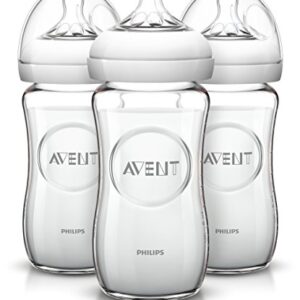 Philips AVENT Natural Glass Bottle, 8 Ounce (Pack of 3)