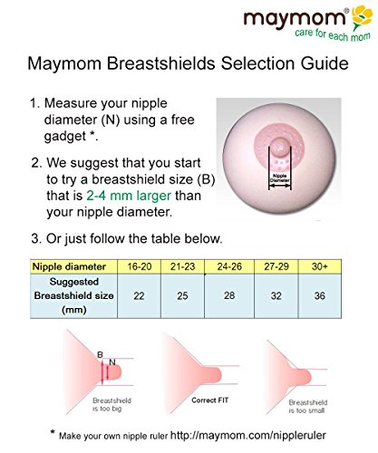 Maymom Non-Insert, One-Piece Small Flange Kit Compatible with Ameda Purely Yours, Ultra Breastpump (Flange 22 mm), with Duckbill; Not Original Ameda Flange or Duckbill