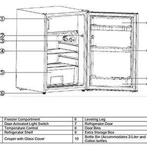 Avanti RMX45B3S RMX45B 4.5 cu. ft. Compact Refrigerator, Mini-Fridge, in Stainless Steel, Black