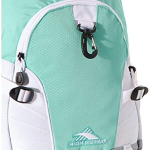 High Sierra Loop Backpack, Travel, or Work Bookbag with tablet sleeve, One Size, Aquamarine/White/Ash