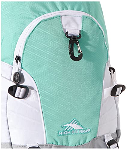 High Sierra Loop Backpack, Travel, or Work Bookbag with tablet sleeve, One Size, Aquamarine/White/Ash