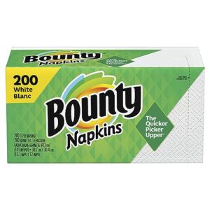 bounty paper napkins, white, 200 count (packaging may vary)
