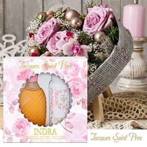 Ulric De Varens Indra Eau De Parfum for Women 2pcs Set - Warm, Welcoming Floral Scent - Notes of Jasmine, Iris, & Amber- Feminine, Delicate & Gentle- 3.4 Fl Oz + 4 Fl oz Deodorant Spray