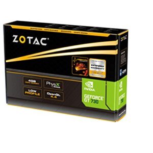 ZOTAC GeForce GT 730 Zone Edition 4GB DDR3 PCI Express 2.0 x16 (x8 lanes) Graphics Card (ZT-71115-20L)