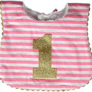 Mud Pie Baby Girl Birthday Bib, Stripe, One Size