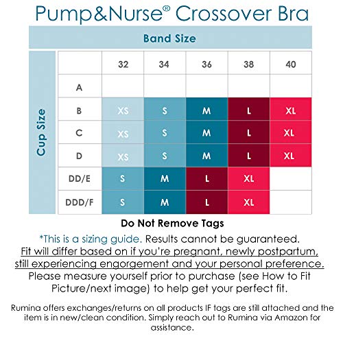 Rumina Hands Free Classic Pump&Nurse Adjustable Nursing Bra for Pumping. Ideal for Breastfeeding Pumps by Spectra, Medela, Lansinoh, etc., White L