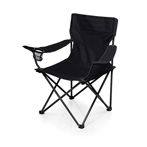 PTZ Camp Chair - Picnic Chair - Beach Chair with Carrying Bag, (Black)