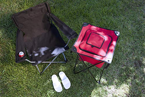 PTZ Camp Chair - Picnic Chair - Beach Chair with Carrying Bag, (Black)