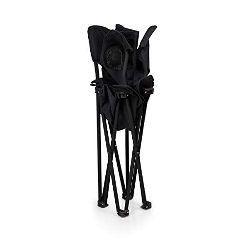 PTZ Camp Chair - Picnic Chair - Beach Chair with Carrying Bag, (Black)