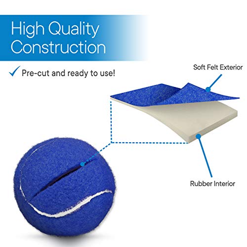 RMS Walker Glide Balls - A Set of 2 Balls with Precut Opening for Easy Installation, Fit Most Walkers (Blue)