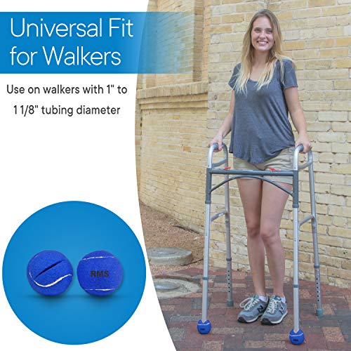 RMS Walker Glide Balls - A Set of 2 Balls with Precut Opening for Easy Installation, Fit Most Walkers (Blue)