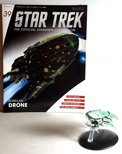 #39 Star Trek Romulan Drone Die Cast Metal Ship-UK/Eaglemoss w Magazine