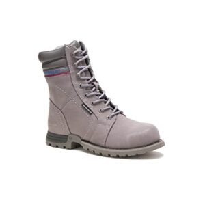 Cat Footwear Women's Echo Waterproof Steel Toe Work Boot, Frost Grey, 9.5 Wide