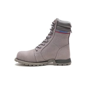 cat footwear women's echo waterproof steel toe work boot, frost grey, 9.5 wide