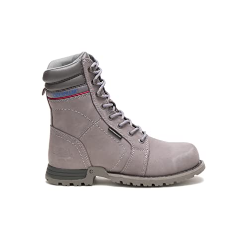 Cat Footwear Women's Echo Waterproof Steel Toe Work Boot, Frost Grey, 9.5 Wide