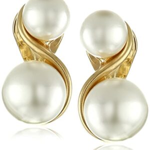 Anne Klein Gold-Tone & Faux Pearl Clip-On Earrings