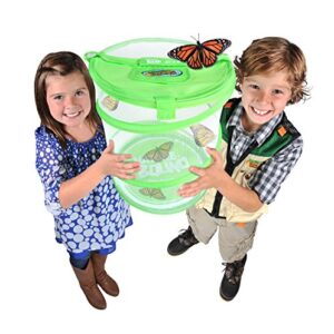 Nature Bound Butterfly Growing Habitat Kit - With Discount Voucher to Redeem Live Caterpillars for Home or School Use - Green Pop-Up Cage 12-Inches Tall - for Boys and Girls Ages 5+