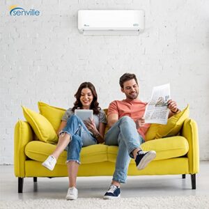 Senville LETO Series Mini Split Air Conditioner Heat Pump, 12000 BTU 110/120V, Inverter, Works with Alexa, SEER2 20.8, 1 Ton, White