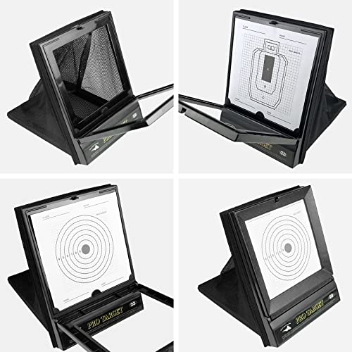 Airsoft Targets for Shooting, Reusable BB & Pellet Guns with Trap Net Catcher, Heavy-Duty Paper Sheets, Stand and Paper Training Target Easy to See Your Shots Land, for Indoor, Outdoor Ranges