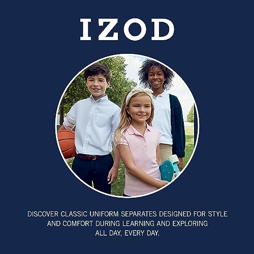 IZOD mens Long Sleeve Pique polo shirts, Navy, 38-39 US