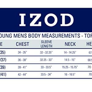 IZOD mens Long Sleeve Pique polo shirts, Navy, 38-39 US