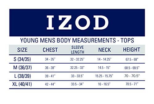 IZOD mens Long Sleeve Pique polo shirts, Navy, 38-39 US