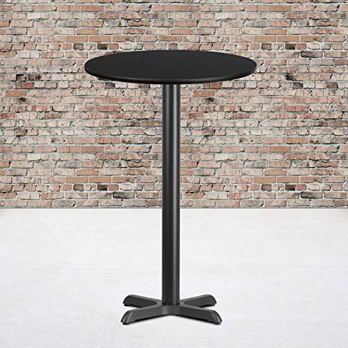 Flash Furniture Stiles 24'' Round Black Laminate Table Top with 22'' x 22'' Bar Height Table Base