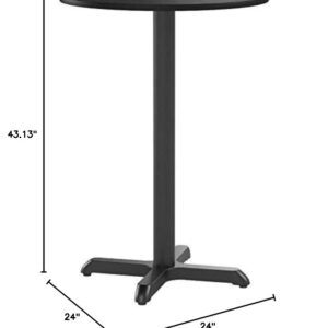 Flash Furniture Stiles 24'' Round Black Laminate Table Top with 22'' x 22'' Bar Height Table Base