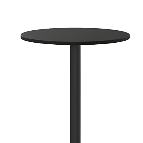 Flash Furniture 36'' Round Black Laminate Table Top with 30'' x 30'' Bar Height Table Base