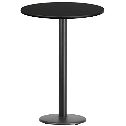 Flash Furniture 30'' Round Black Laminate Table Top with 18'' Round Bar Height Table Base