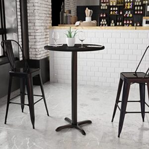 flash furniture 30'' round black laminate table top with 22'' x 22'' bar height table base