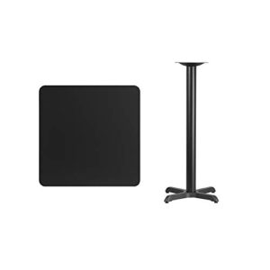 Flash Furniture Stiles 30'' Square Black Laminate Table Top with 22'' x 22'' Bar Height Table Base