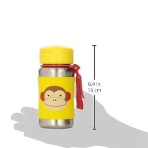 Skip Hop Toddler Sippy Cup with Straw, Zoo Stainless Steel Straw Bottle, Monkey (Discontinued by Manufacturer)