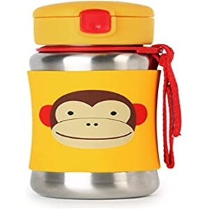 Skip Hop Toddler Sippy Cup with Straw, Zoo Stainless Steel Straw Bottle, Monkey (Discontinued by Manufacturer)