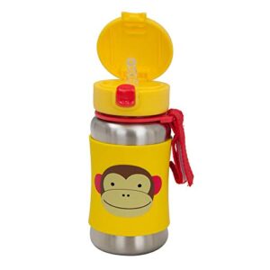 Skip Hop Toddler Sippy Cup with Straw, Zoo Stainless Steel Straw Bottle, Monkey (Discontinued by Manufacturer)