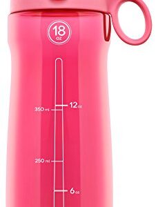 Pogo BPA-Free Tritan Plastic Water Bottle with Chug Lid, 18 Oz, Pink