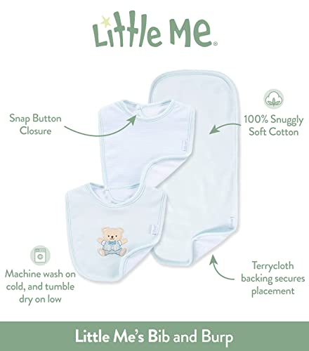 Little Me Baby Boys' 3-Piece Giraffe Bib and Burp Set