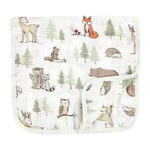 Hudson Baby Unisex Baby Muslin Burp Cloth 7pk, Forest Animals, One Size