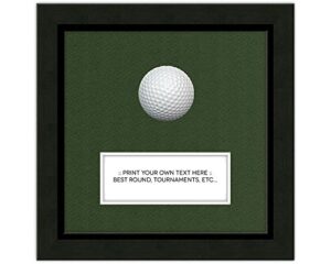 hole in one 7x7 black golf ball frame moulding blk-004 shadowbox frame, green mat (card & ball not included)