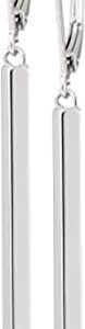 Amazon Collection Sterling Silver Vertical Bar Dangle Earrings