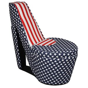 ore international high heels storage chair, patriotic blue, white red
