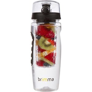 fruit infuser water bottle - 32 oz large, leakproof plastic fruit infusion water bottle for gym, camping, and travel