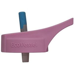 ecovessel kt-pnkblu kids flip spout lid pink with blue lid only