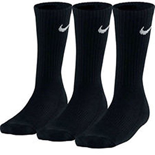 NIKE Unisex Performance Cushion Crew Socks with Bag (6 Pairs), Black/White, Medium