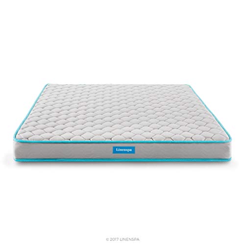 Linenspa 6 Inch Innerspring Queen Mattress with Foam Layer - Firm Feel - CertiPUR-US Certified - Mattress in a Box White