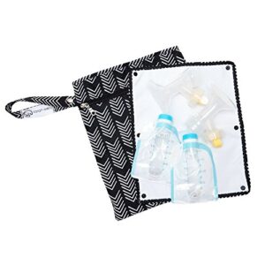 Sarah Wells Pumparoo Wet/Dry Bag for Breast Pump Parts (Black & White)