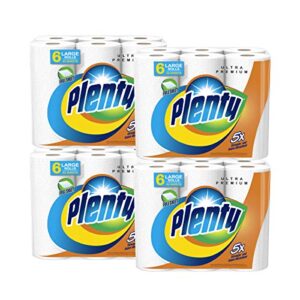 Plenty Ultra Premium Paper Towels | XL Rolls | Super Absorbent | Strong & Durable | Full Sheet | 24 Rolls