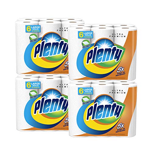 Plenty Ultra Premium Paper Towels | XL Rolls | Super Absorbent | Strong & Durable | Full Sheet | 24 Rolls